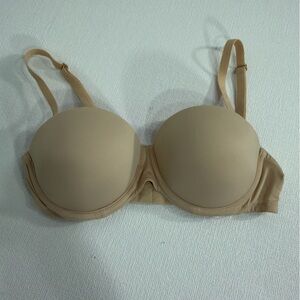 Pink Victoria’s Secret wear everywhere multi way strapless push up bra tan 34B